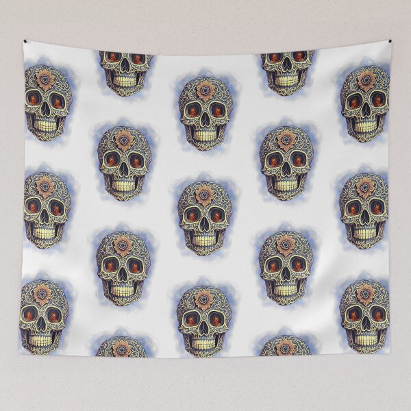 Item preview, Skull with fire in its eyes, fantasy art designed and sold by LoneAngel.
