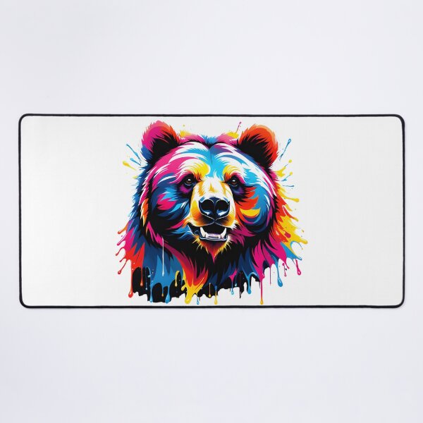 Item preview, "Bear Head Illustration: A Vibrant Splash of Vector Art Colors" designed and sold by Best-Art-32.