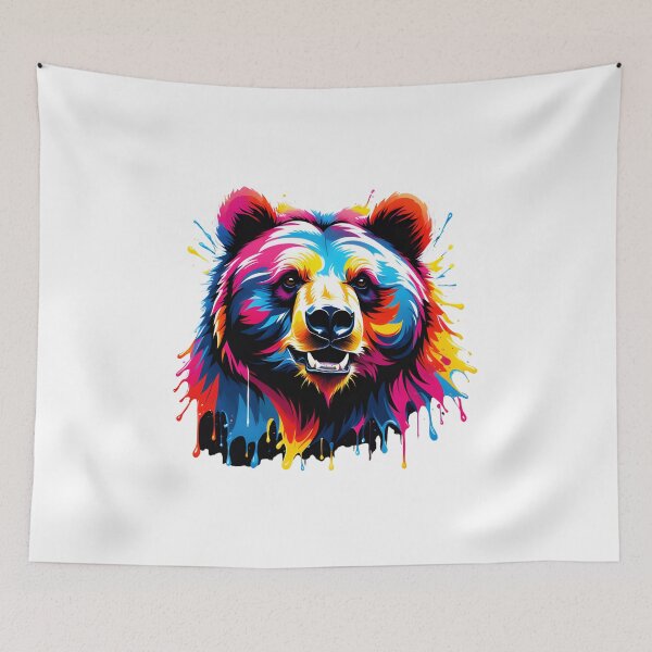 Item preview,  "Bear Head Illustration: A Vibrant Splash of Vector Art Colors" designed and sold by Best-Art-32.