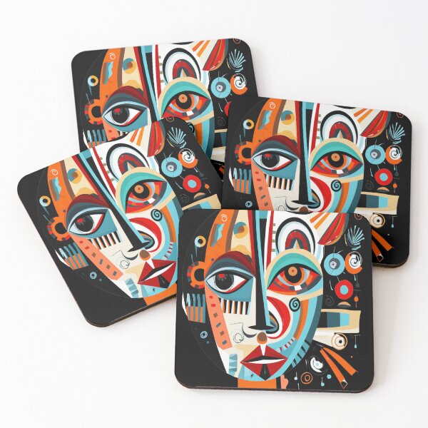 Item preview, abstract colored face designed and sold by ArtFeverShop.