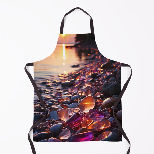 Item preview, Otherworldly beach and seascape with gemstones at sunset 8 designed and sold by Art by Lilia.
