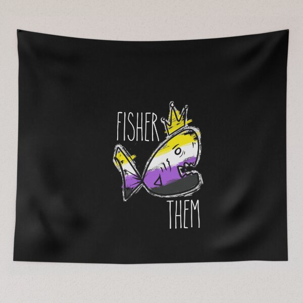 Item preview, Non Binary FisherThem ProNoun Fish | Pronoun Fish Design designed and sold by Mitch616Art.