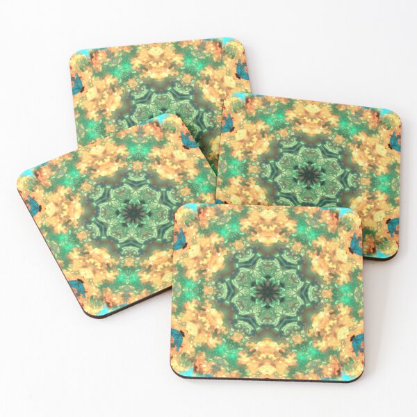 Item preview, Psychedelic Mandala Flower Green and Yellow designed and sold by WormholeOrbital.