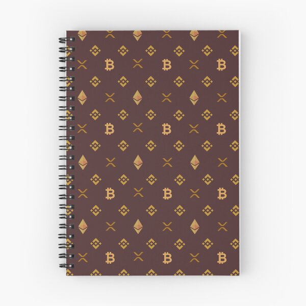 Item preview, Bitcoin and Crypto repetitive gold and brown design designed and sold by Cryptoquack.