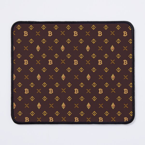 Item preview, Bitcoin and Crypto repetitive gold and brown design designed and sold by Cryptoquack.