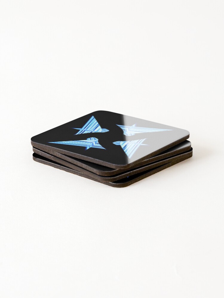 Thumbnail 4 of 5, Coasters (Set of 4), Blue Stars Pattern designed and sold by RomeoAzahar.