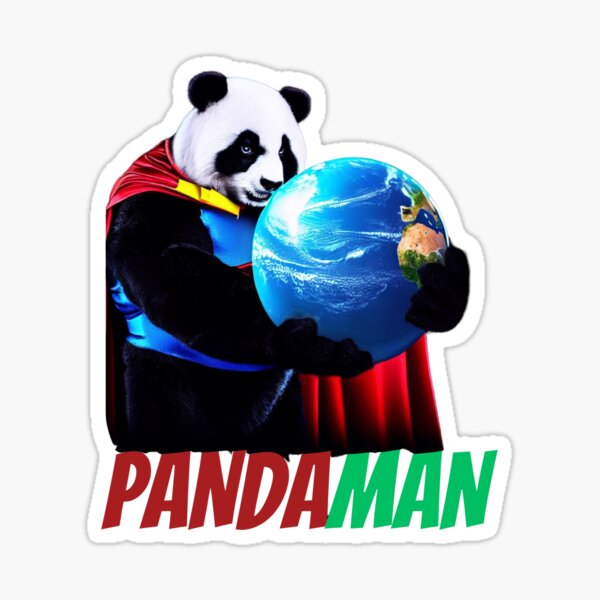 PandaMan superhero Sticker
