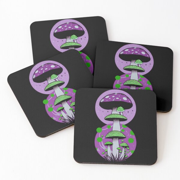 Item preview, Cottage-core Mushroom Toadstool - Cosmic Fly agaric - Purple and Green designed and sold by Mitch616Art.