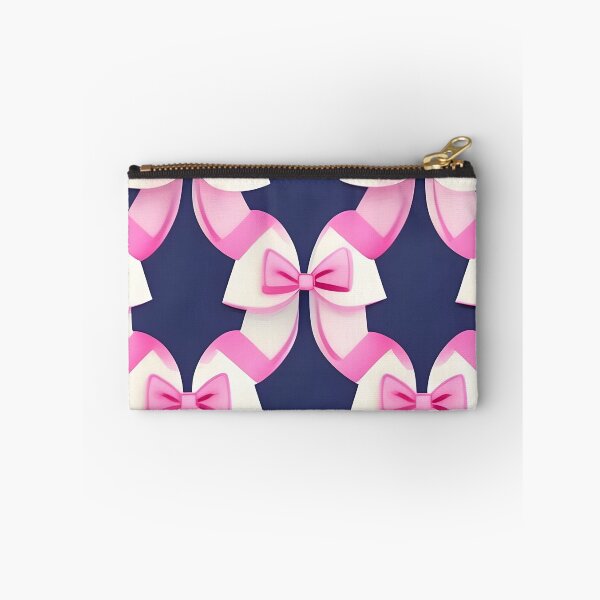 Item preview, Preppy pink bows on navy blue pattern designed and sold by SophieClimaArt.
