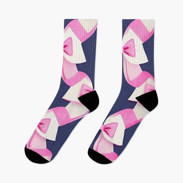 Item preview, Preppy pink bows on navy blue pattern designed and sold by SophieClimaArt.