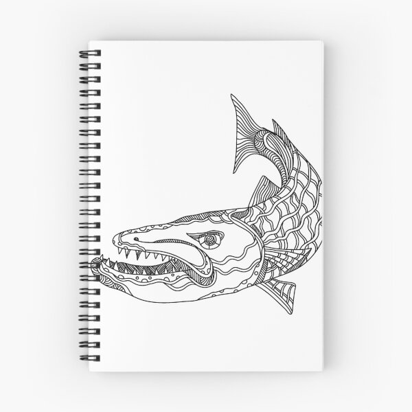 Item preview, Barracuda Fish Doodle Art designed and sold by patrimonio.