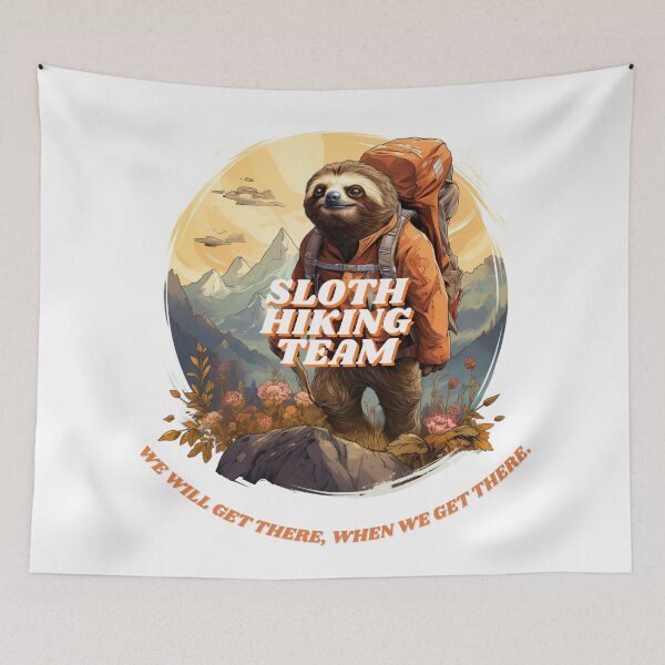 Item preview, Sloth Hikig Team Illustration designed and sold by bigmoments.