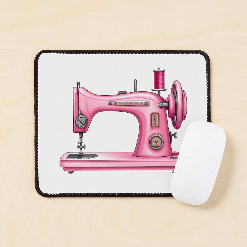 Pink Sewing Machine Art Print by YumeeCraft