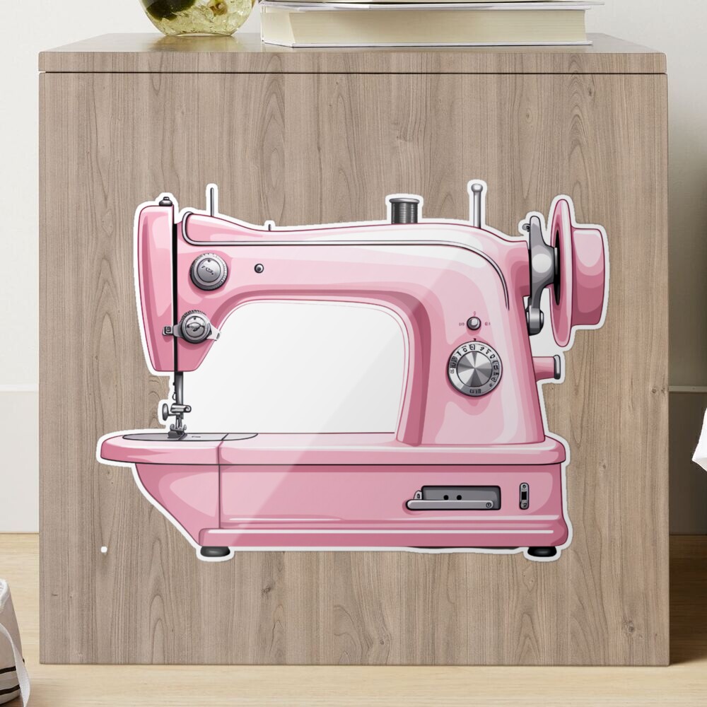 Vintage Pink Edison Sewing Machine Art Print by Artisania