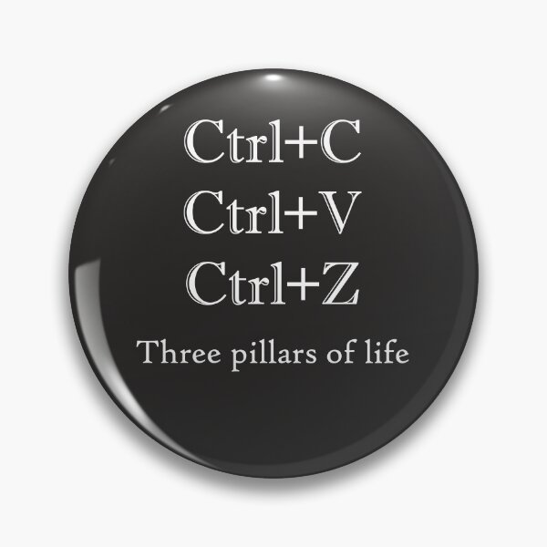Item preview, Ctrl+C, Ctrl+V, Ctrl+Z: The three pillars of life  designed and sold by TechJokes.