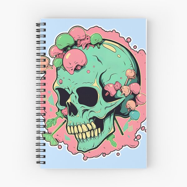Artikelvorschau, Colorful Bubblegum Skull Lollipop Pink and Blue Sweets Juicy Spooky Halloween entworfen und verkauft von BubbleBone.