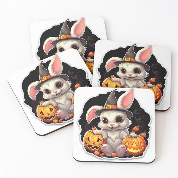 Item preview, Charming Vampire Bunny & Candy Corn: Cute Halloween Digital Sticker designed and sold by PaintbrushPlace.