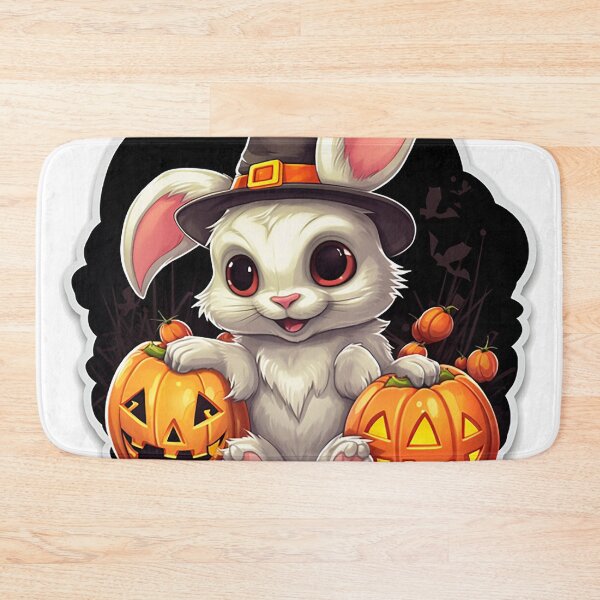 Item preview, Charming Vampire Bunny & Candy Corn: Cute Halloween Digital Sticker designed and sold by PaintbrushPlace.