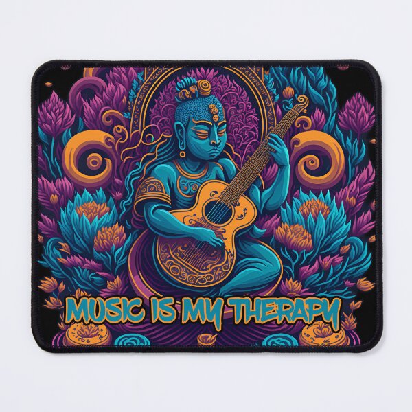 Item preview, Music is my therapy Buddha designed and sold by ZenStickConcept.