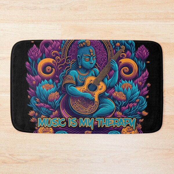 Item preview, Music is my therapy Buddha designed and sold by ZenStickConcept.