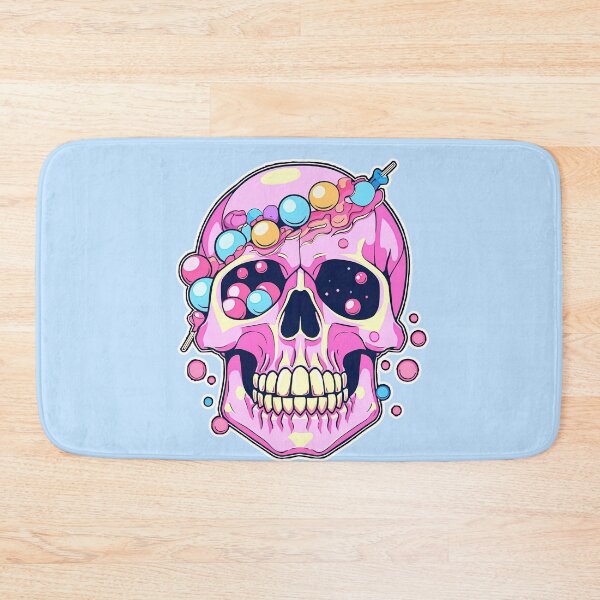 Item preview, Colorful Bubblegum Skull Lollipop Pink and Blue Sweets Juicy Spooky Halloween designed and sold by BubbleBone.