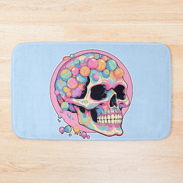Item preview, Colorful Bubblegum Skull Lollipop Pink and Blue Sweets Juicy Spooky Halloween designed and sold by BubbleBone.