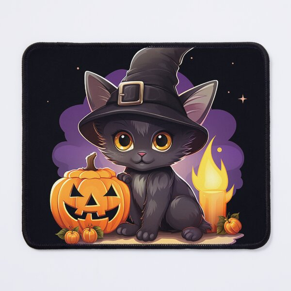 Item preview, Whimsical Witch Kitten & Pumpkins: Charming Halloween Digital Sticker designed and sold by PaintbrushPlace.