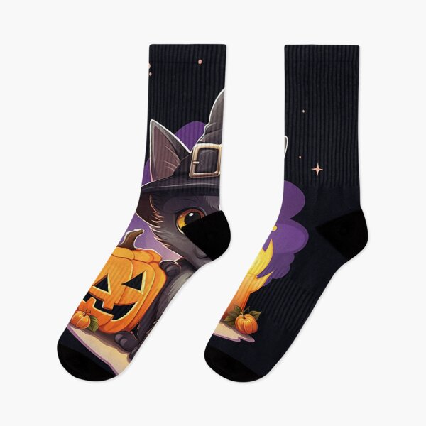Item preview, Whimsical Witch Kitten & Pumpkins: Charming Halloween Digital Sticker designed and sold by PaintbrushPlace.