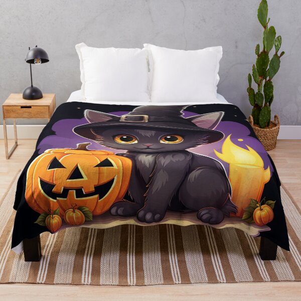 Item preview, Whimsical Witch Kitten & Pumpkins: Charming Halloween Digital Sticker designed and sold by PaintbrushPlace.