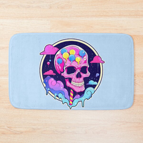 Item preview, Colorful Bubblegum Skull Lollipop Pink and Blue Sweets Juicy Spooky Halloween designed and sold by BubbleBone.