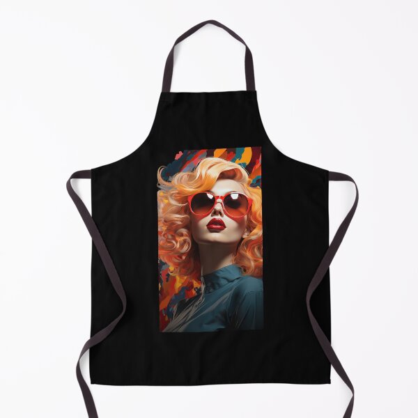 Item preview, Lady with Cool hairs and red glasses pop art designed and sold by PurpleTank.