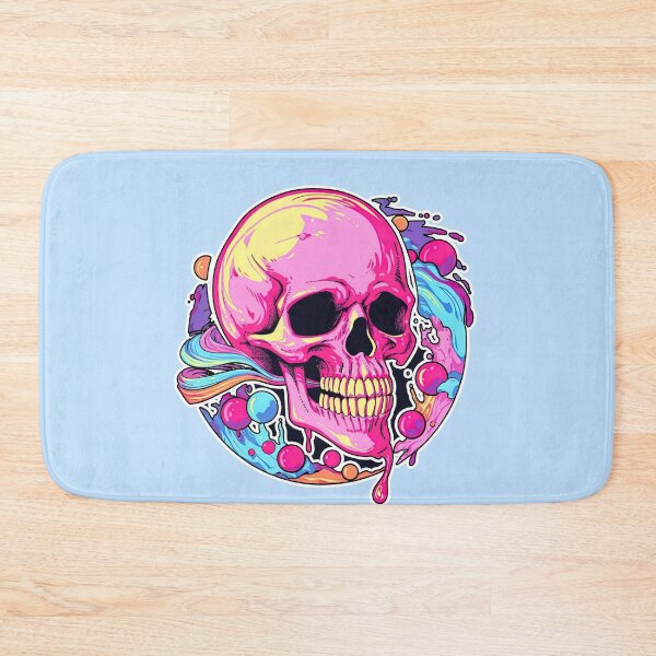 Item preview, Colorful Bubblegum Skull Lollipop Pink and Blue Sweets Juicy Spooky Halloween designed and sold by BubbleBone.
