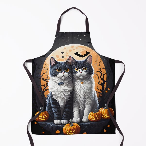 Item preview, "Harmonious Halloween: Cat Lovers Under the Big Full Moon with Couple Cats" designed and sold by ratchawoot.