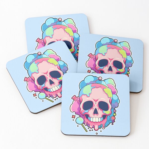 Item preview, Colorful Bubblegum Skull Lollipop Pink and Blue Sweets Juicy Spooky Halloween designed and sold by BubbleBone.