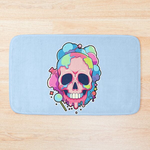 Item preview, Colorful Bubblegum Skull Lollipop Pink and Blue Sweets Juicy Spooky Halloween designed and sold by BubbleBone.