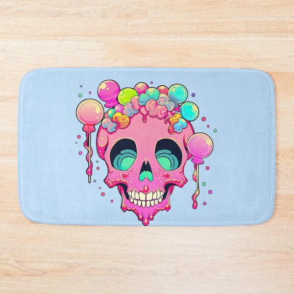 Item preview, Colorful Bubblegum Skull Lollipop Pink and Blue Sweets Juicy Spooky Halloween designed and sold by BubbleBone.