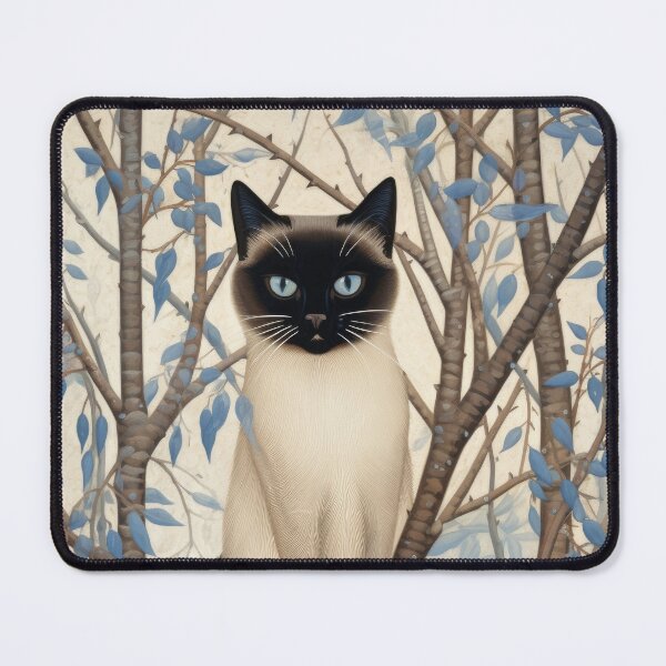 Item preview, Siamese Cat Amidst Blue Foliage designed and sold by VisionDuke.