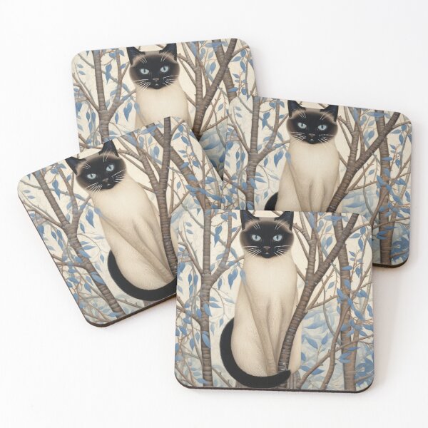 Item preview, Siamese Cat Amidst Blue Foliage designed and sold by VisionDuke.