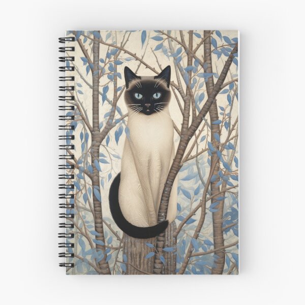 Aperçu de l'œuvre Chat siamois au milieu d'un feuillage bleu créée et vendue par VisionDuke.