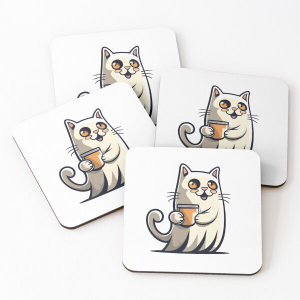 Item preview, ghost cat with coffee designed and sold by jkrphoto.