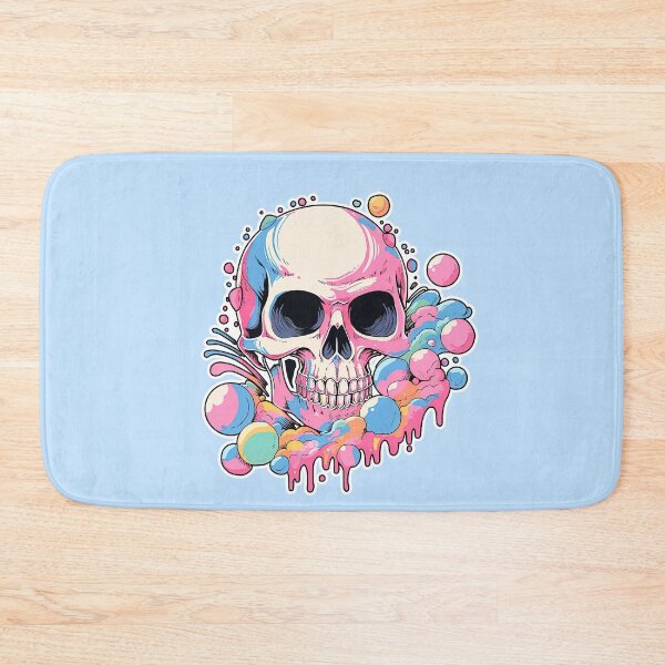Item preview, Colorful Bubblegum Skull Lollipop Pink and Blue Sweets Juicy Spooky Halloween designed and sold by BubbleBone.