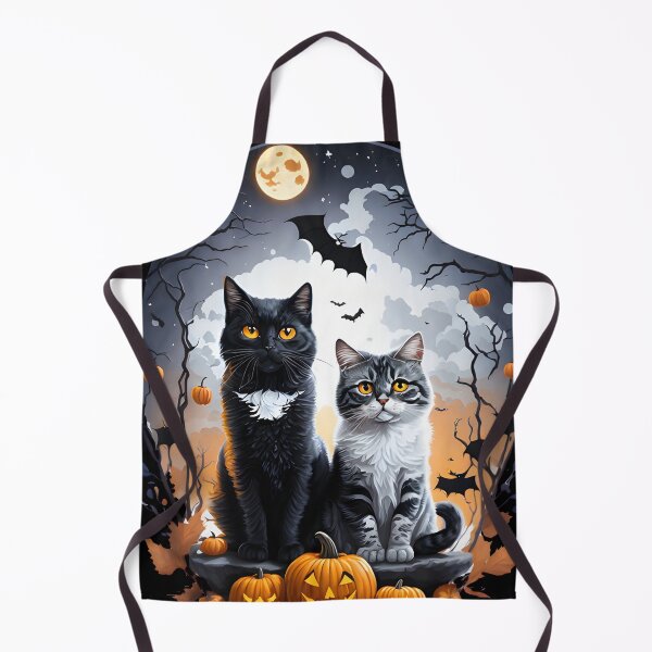 Item preview, "Harmonious Halloween: Cat Lovers Under the Big Full Moon with  Couple Cats" designed and sold by ratchawoot.