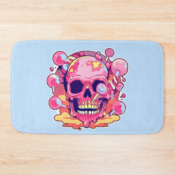 Item preview, Colorful Bubblegum Skull Lollipop Pink and Blue Sweets Juicy Spooky Halloween designed and sold by BubbleBone.