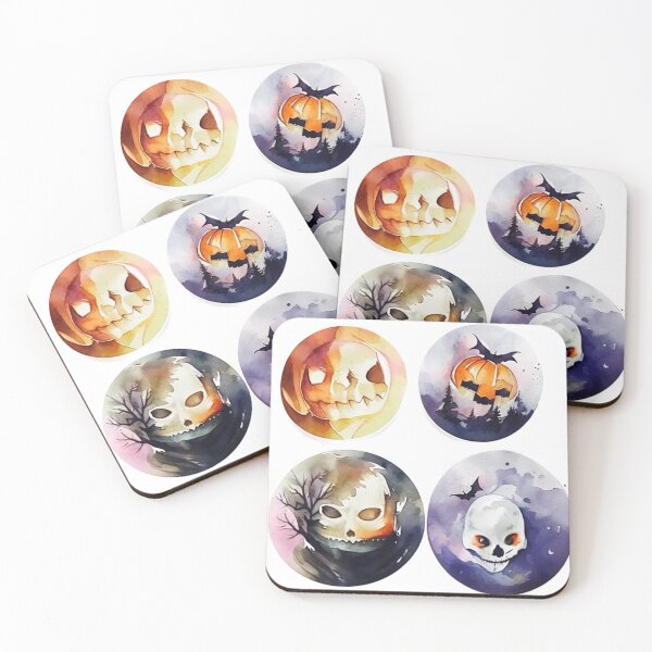 Artikelvorschau, Skurriles Halloween-Aquarell-Aufkleber-Set entworfen und verkauft von Paladiin.