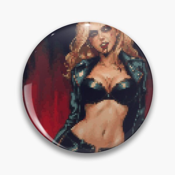 Aperçu de l'œuvre Rocker Horreur Zombie Rétro Pixel Art Fille Blonde créée et vendue par 8bitglam.