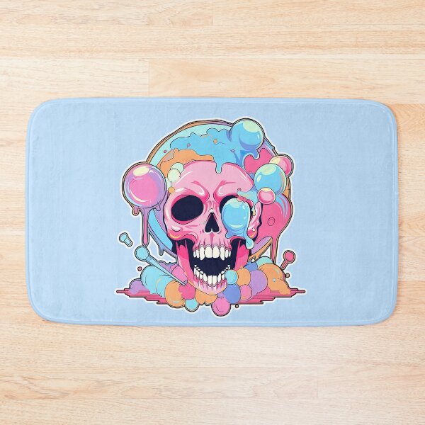 Item preview, Colorful Bubblegum Skull Lollipop Pink and Blue Sweets Juicy Spooky Halloween designed and sold by BubbleBone.