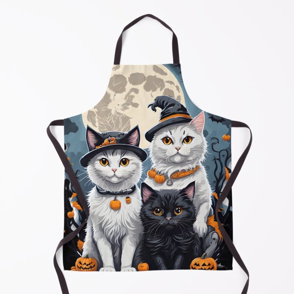Item preview, "Harmonious Halloween: Cat Lovers Under the Big Full Moon with  Couple Cats" designed and sold by ratchawoot.