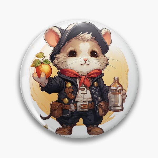 Item preview, Chibi Pirate Hamster: Spirited Nautical Adventure in Cider Sea Sticker designed and sold by PaintbrushPlace.