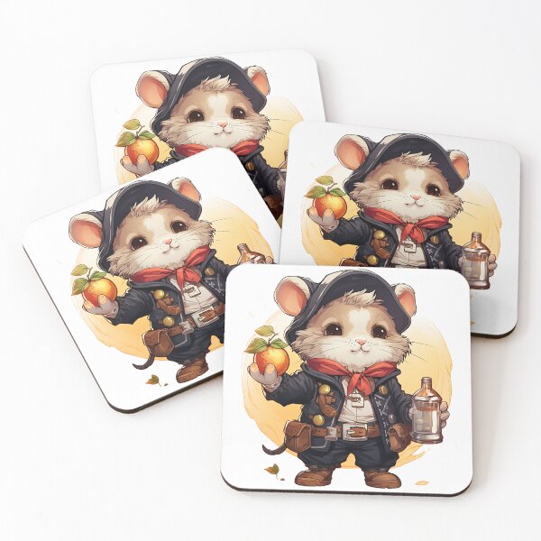 Item preview, Chibi Pirate Hamster: Spirited Nautical Adventure in Cider Sea Sticker designed and sold by PaintbrushPlace.