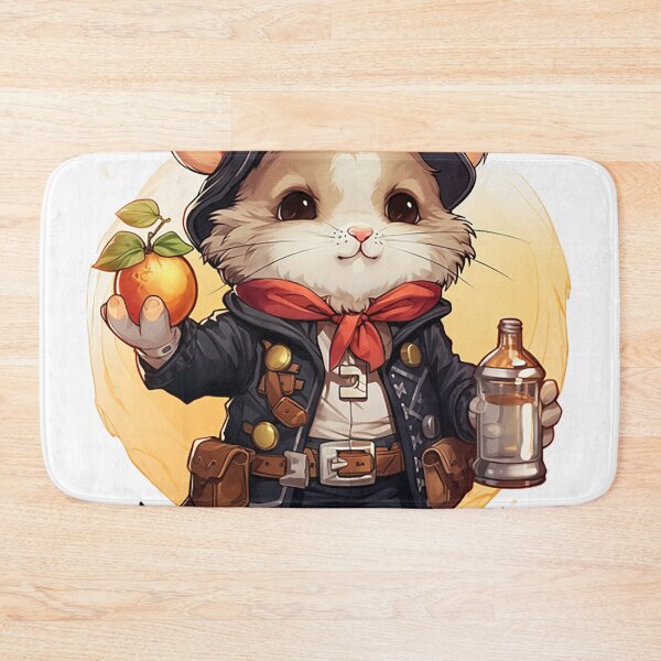 Item preview, Chibi Pirate Hamster: Spirited Nautical Adventure in Cider Sea Sticker designed and sold by PaintbrushPlace.